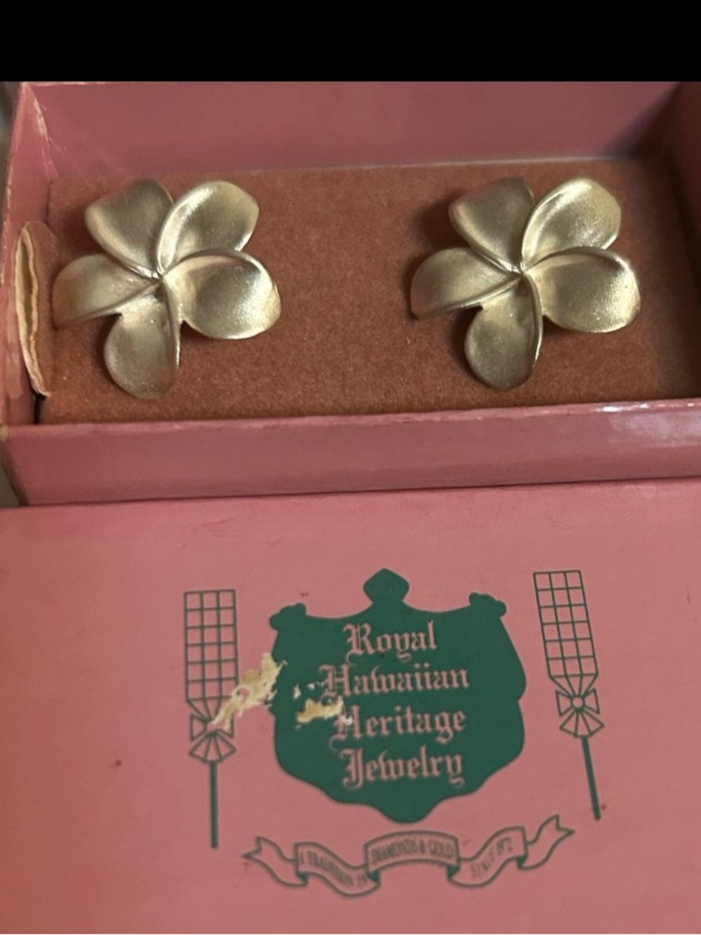 sterling silver Royal Hawaiian heritage plumeria flower Stud post earrings